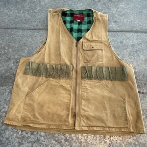 Vintage Cumberland Tapatco Made Hunting Vest Mens Large Field Shooting Tan 60s